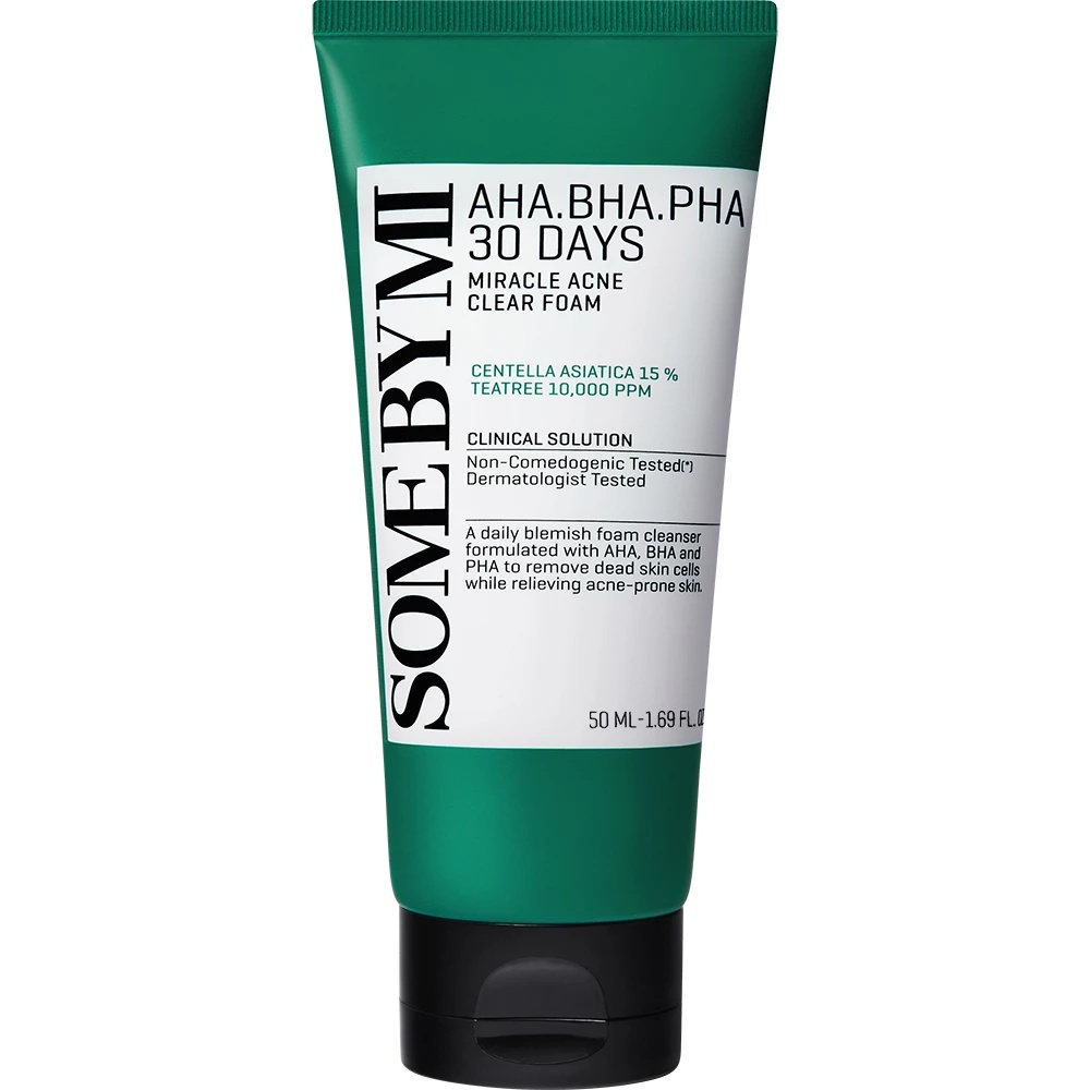 Some By Mi AHA BHA PHA 30 Days Miracle Acne Clear Foam spuma de curatare, 50 ml