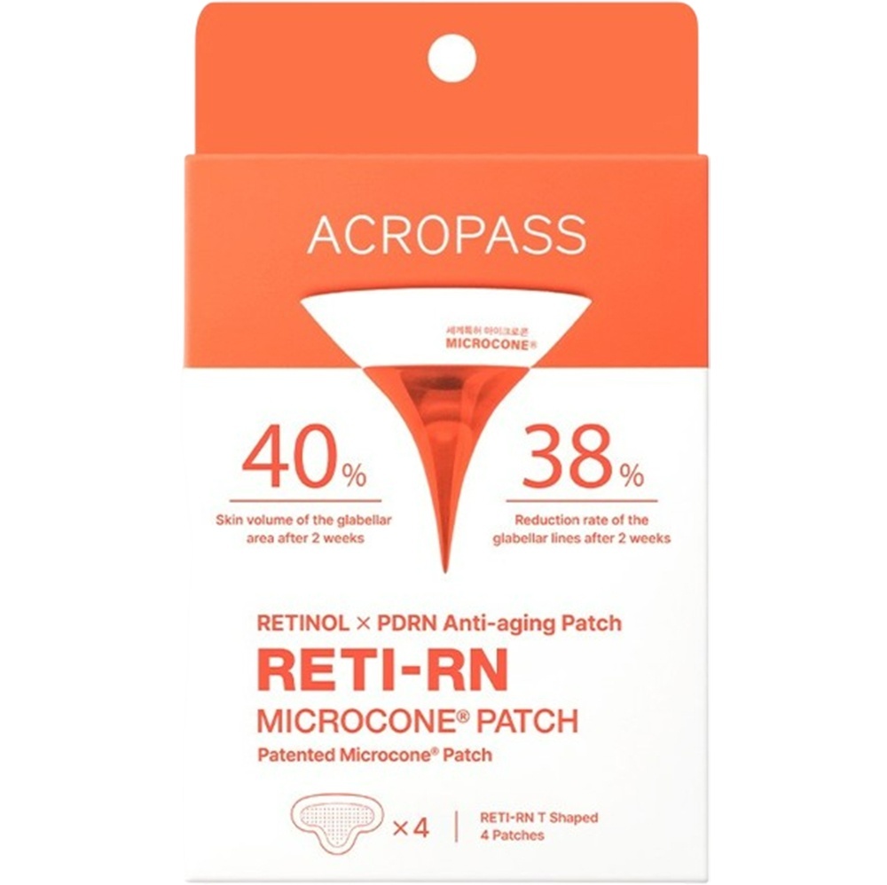 Acropass Reti-RN plasturi antirid cu retinol si peptide pentru frunte, T-Shape, 4 buc