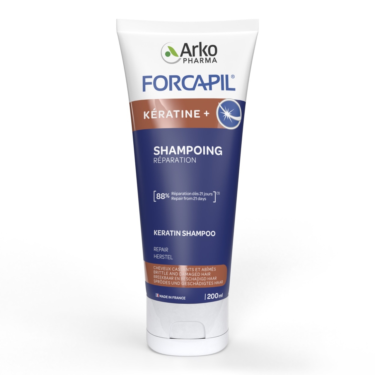 Arkopharma Forcapil sampon fortifiant Keratine+ cu keratina si pantenol, 200 ml