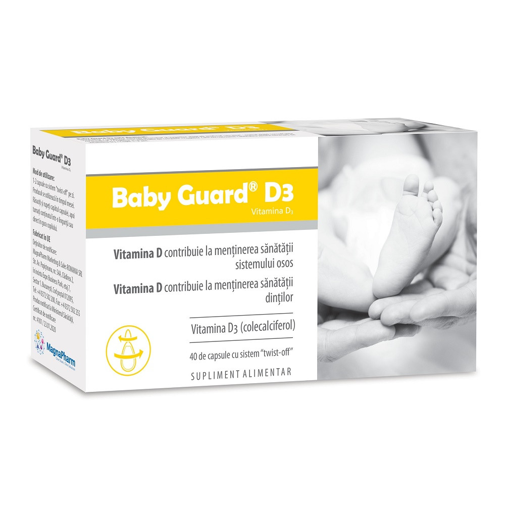 Baby Guard D3 vitamina D3 400 UI, 40 capsule twist-off, Evital