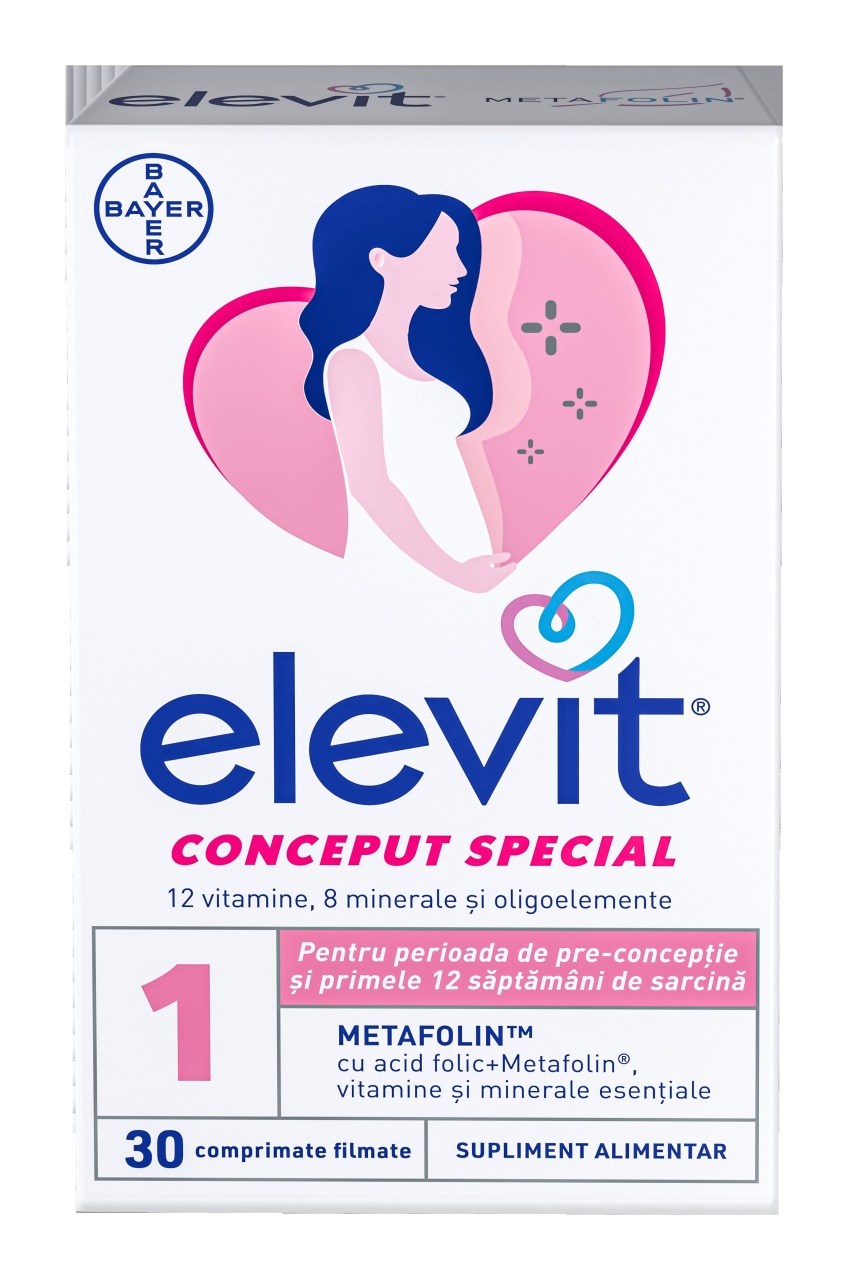 Bayer Elevit 1 multivitamine pentru preconceptie si primul trimestru de sarcina, 30 comprimate