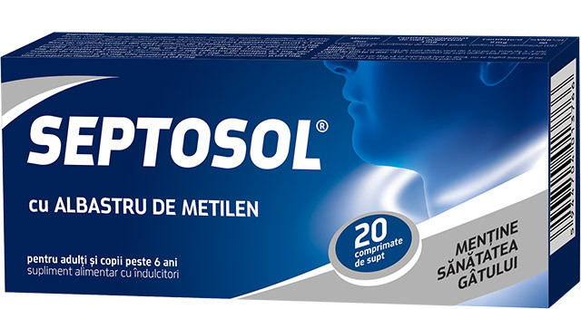 Biofarm Septosol cu albastru de metilen, echinacea si zinc, 20 comprimate