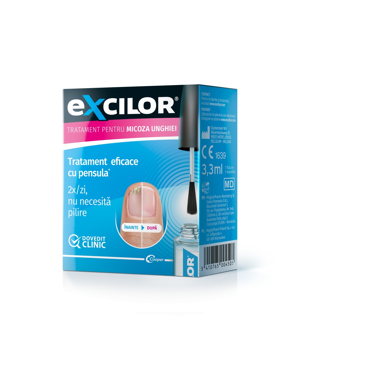 Excilor solutie pentru unghii afectate de fungi, 3,3 ml