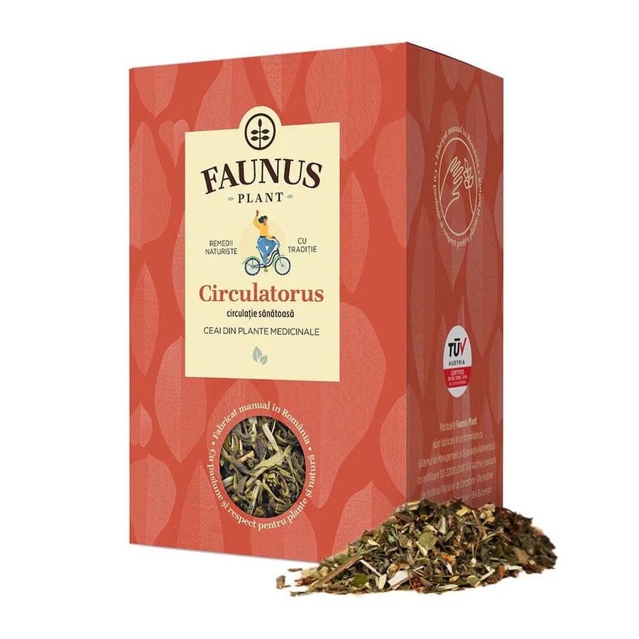 Faunus Ceai Circulatorus cu paducel, talpa-gastei si valeriana, 90 g