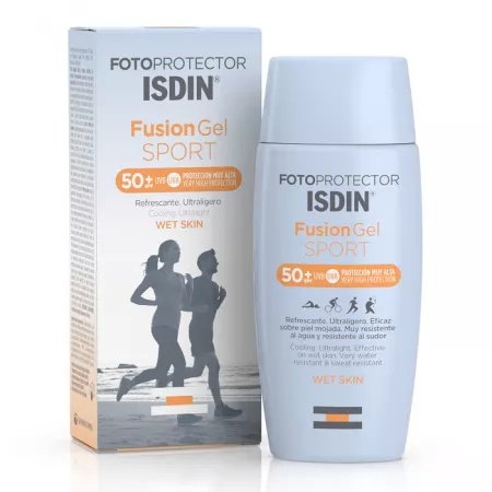 Gel de protectie solara corp cu spf 50 fusion gel sport, 100 ml, isdin