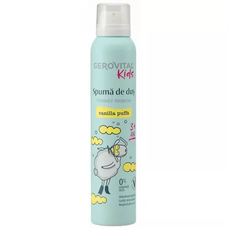 Gerovital Kids spuma de dus Vanilla Puffs, 200 ml