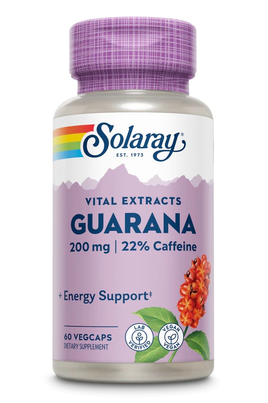 Guarana 200mg Solaray - Energie & Concentrare, 60 capsule