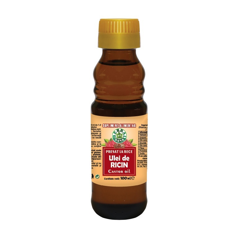 Herbavit Ulei de Ricin Presat la Rece, 100 ml