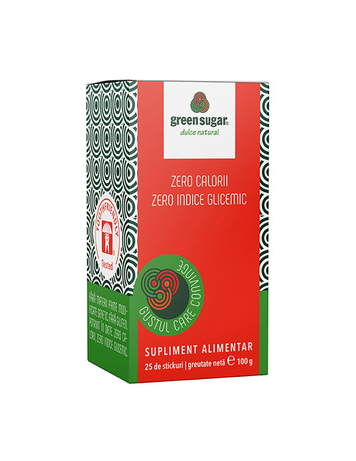 Îndulcitor Green Sugar, 25 stickuri x 4 g, Laboratoarele Remedia