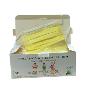 Masca tip ii copii galbena x50buc