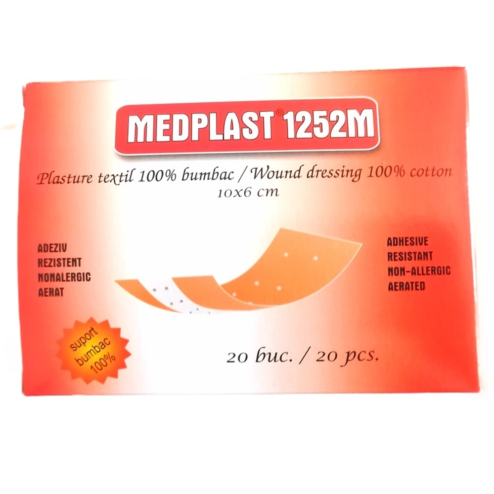 Mebra Medplast 1252 Pansament cu Rivanol 10 x 6 cm, 20 bucăți