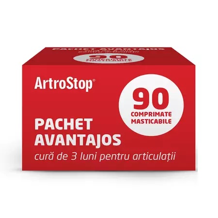 Pachet artrostop, 90 comprimate masticabile, stada