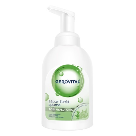 Săpun lichid tip spumă cu acid hyaluronic, 300 ml, Gerovital
