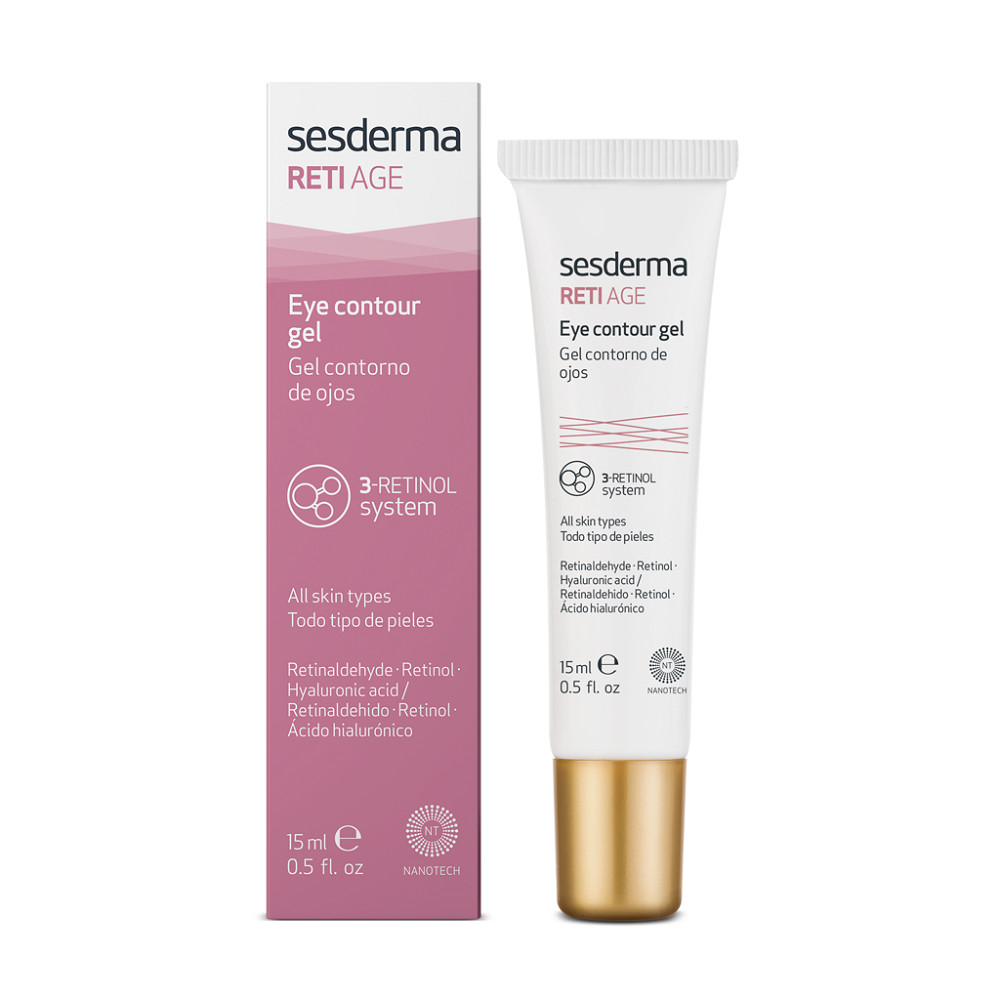 Sesderma Reti Age gel contur de ochi cu 3 forme de retinol si aplicator ceramic, 15 ml