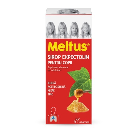 Sirop cu miere, iedera, zinc și acetilcisteina pentru copii Meltus Expectolin, 100 ml, Labormed