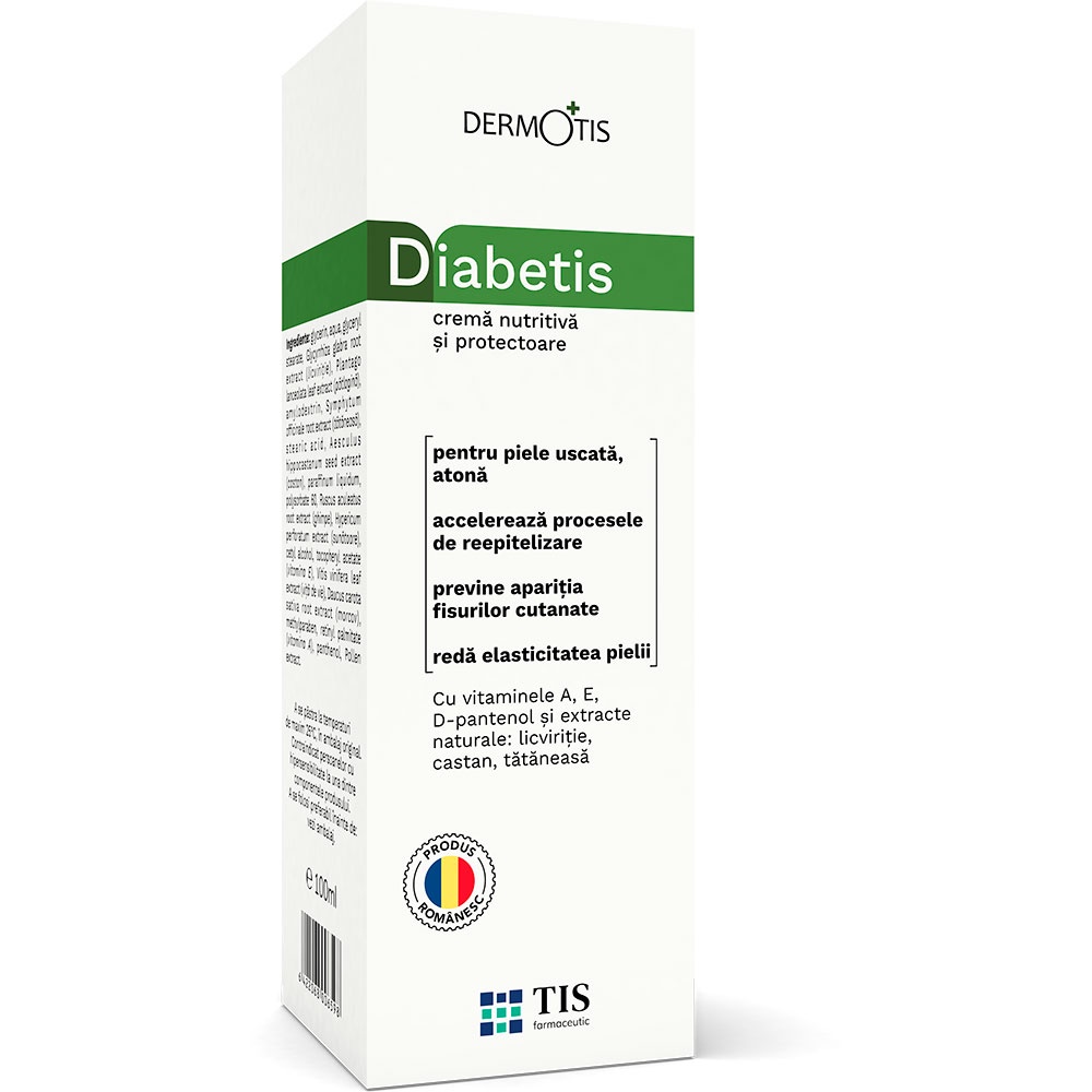 Tis Dermotis DiabeTis Cremă Nutritivă și Protectoare, 100 ml
