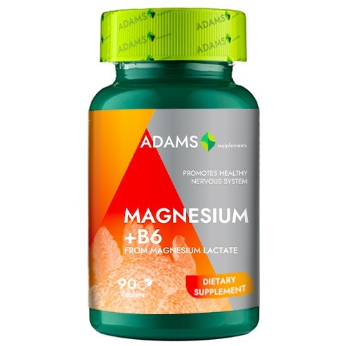 Adams Magneziu + B6, 90 tablete