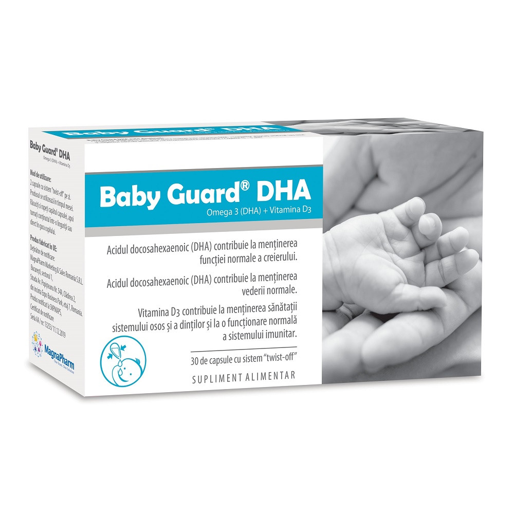 Baby Guard DHA cu vitamina D3, 30 capsule twist-off, Evital