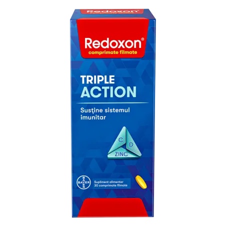 Bayer Redoxon Triple Action cu vitamina C, D si zinc, 30 comprimate filmate
