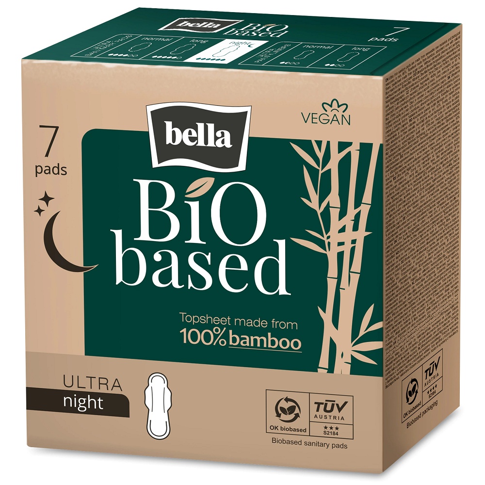 Bella Bio Based Ultra Night Absorbante Igienice, 7 bucăți