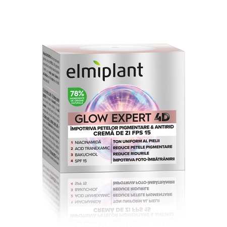 Cremă antirid de zi SPF 15 Hyaluronic 3D, 50 ml, Elmiplant