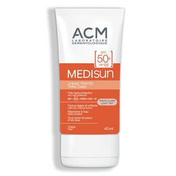 Crema colorata cu spf 50+ light tint medisun, 40 ml, acm