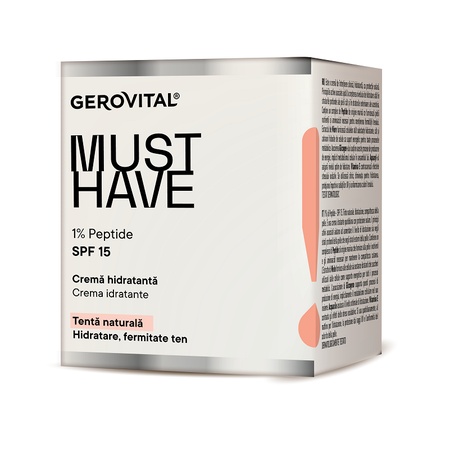 Cremă hidratantă cu factor de protecție SPF 15 Must Have, 50 ml, Gerovital