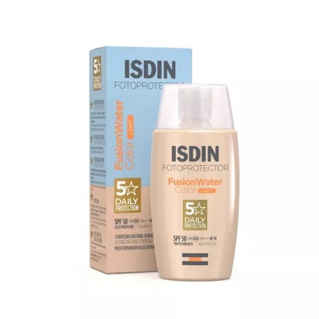 Crema protectie solara fotoprotector fusion water color light spf50, 50 ml, isdin
