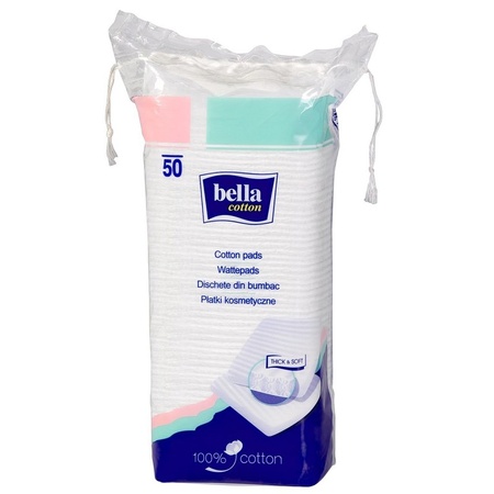 Dischete demachiante patrate, 50 bucăți, Bella