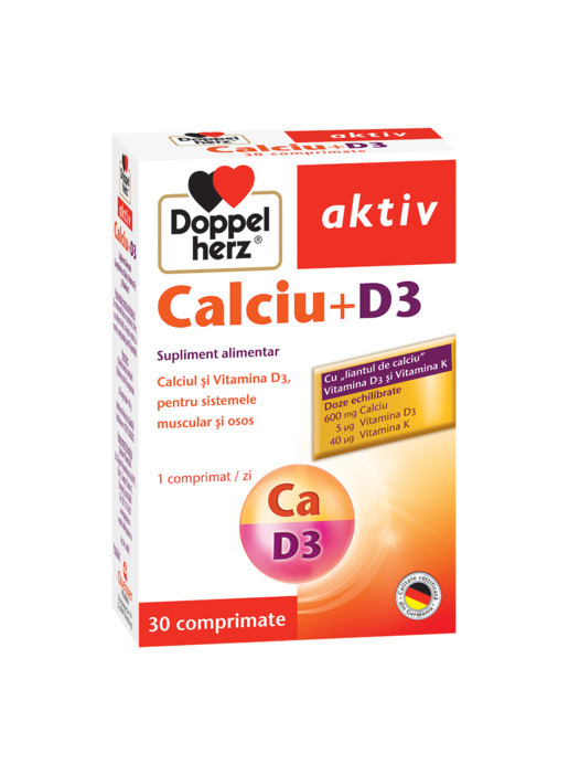 Doppelherz calcium 600mg + vit d3 x 30cp