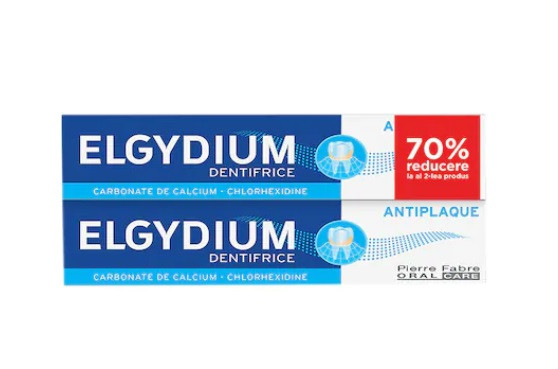 Elgydium duo pasta de dinti antiplaca 75 ml1+70%