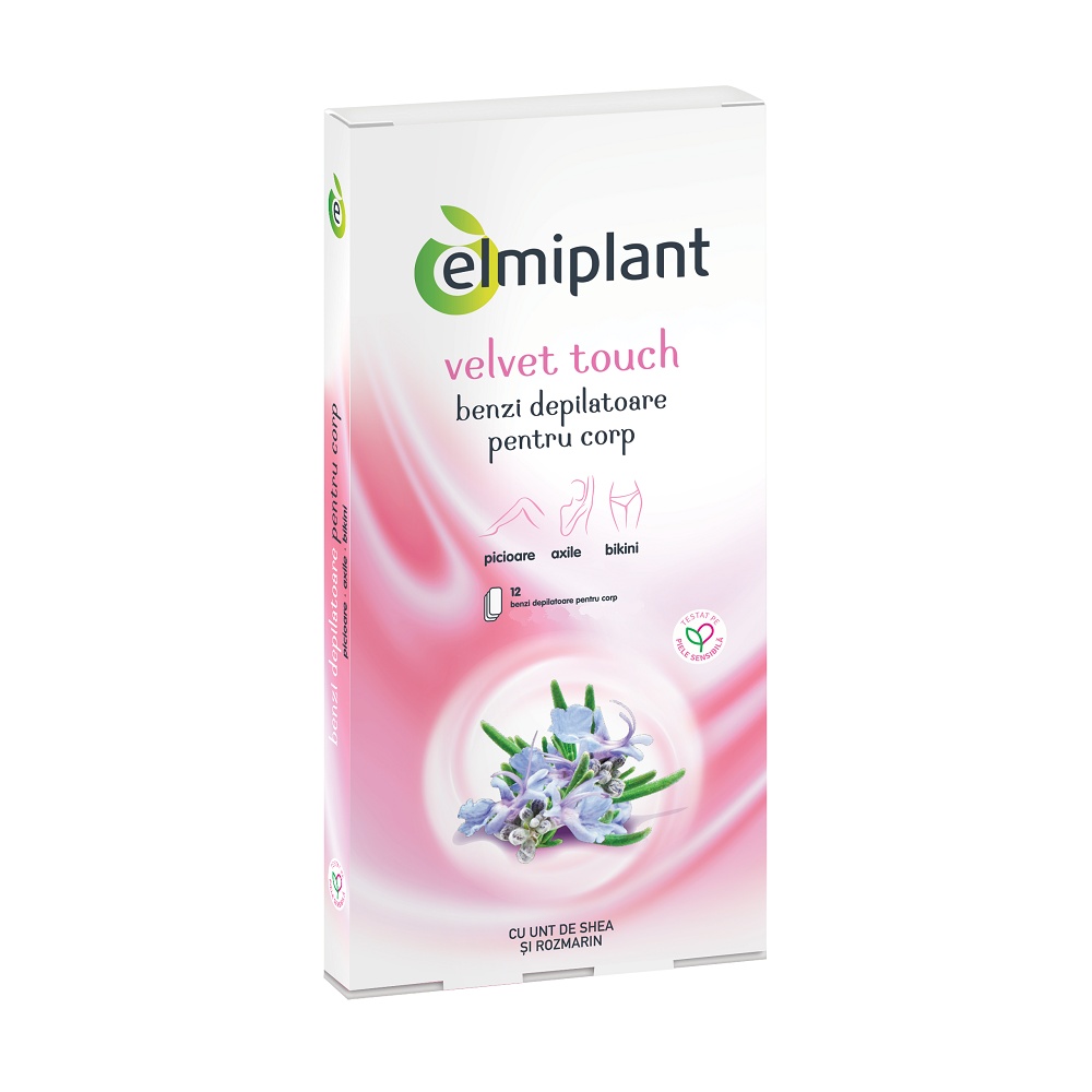 Elmiplant Velvet Touch Benzi Depilatoare pentru Corp, 12 benzi