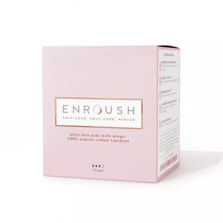 Enroush absorbante Super din bumbac organic, 10 buc