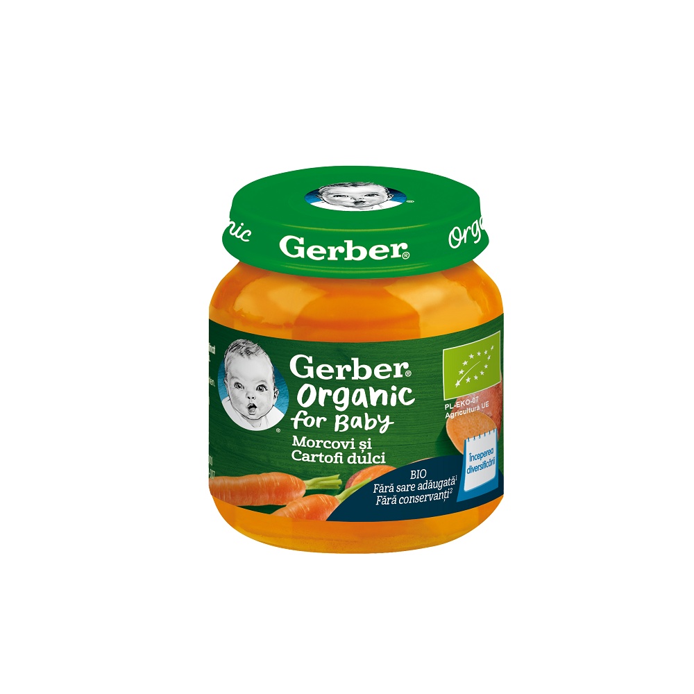 Gerber Morcovi si Cartofi Dulci bio  125 g,