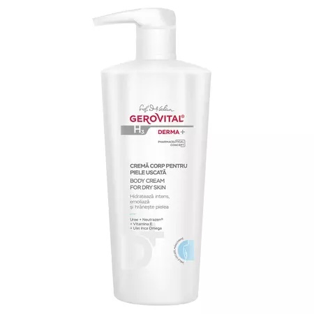Gerovital H3 Derma+ crema de corp pentru piele uscata, 500 ml