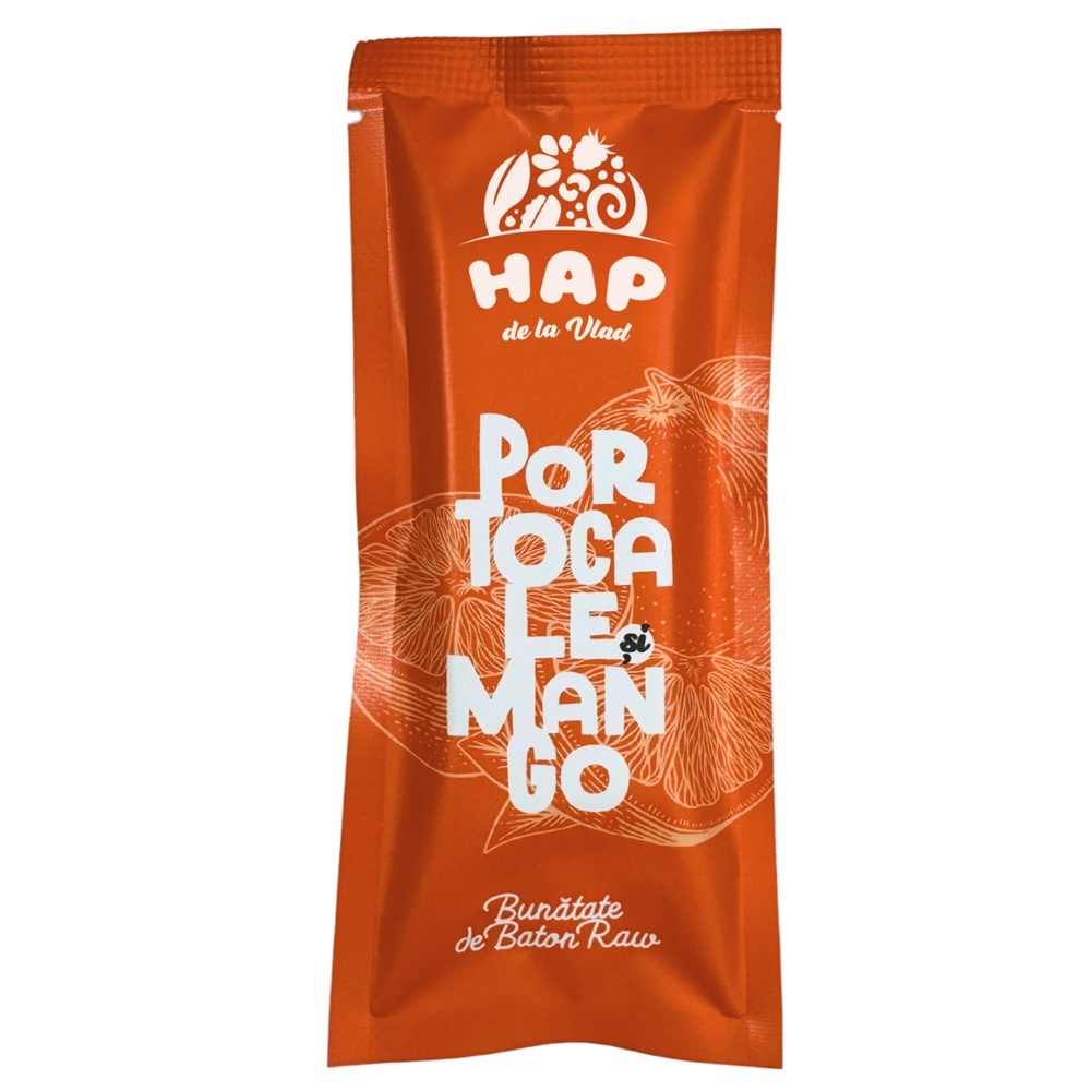 Hap de la Vlad Baton Raw Vegan cu Portocale și Mango, 45 g