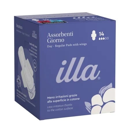 Illa absorbante de zi din bumbac, 3 picaturi, 14 bucati
