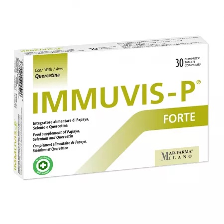 Immuvis-P Forte cu papaya, seleniu si quercetina, 30 comprimate, Mar Farma