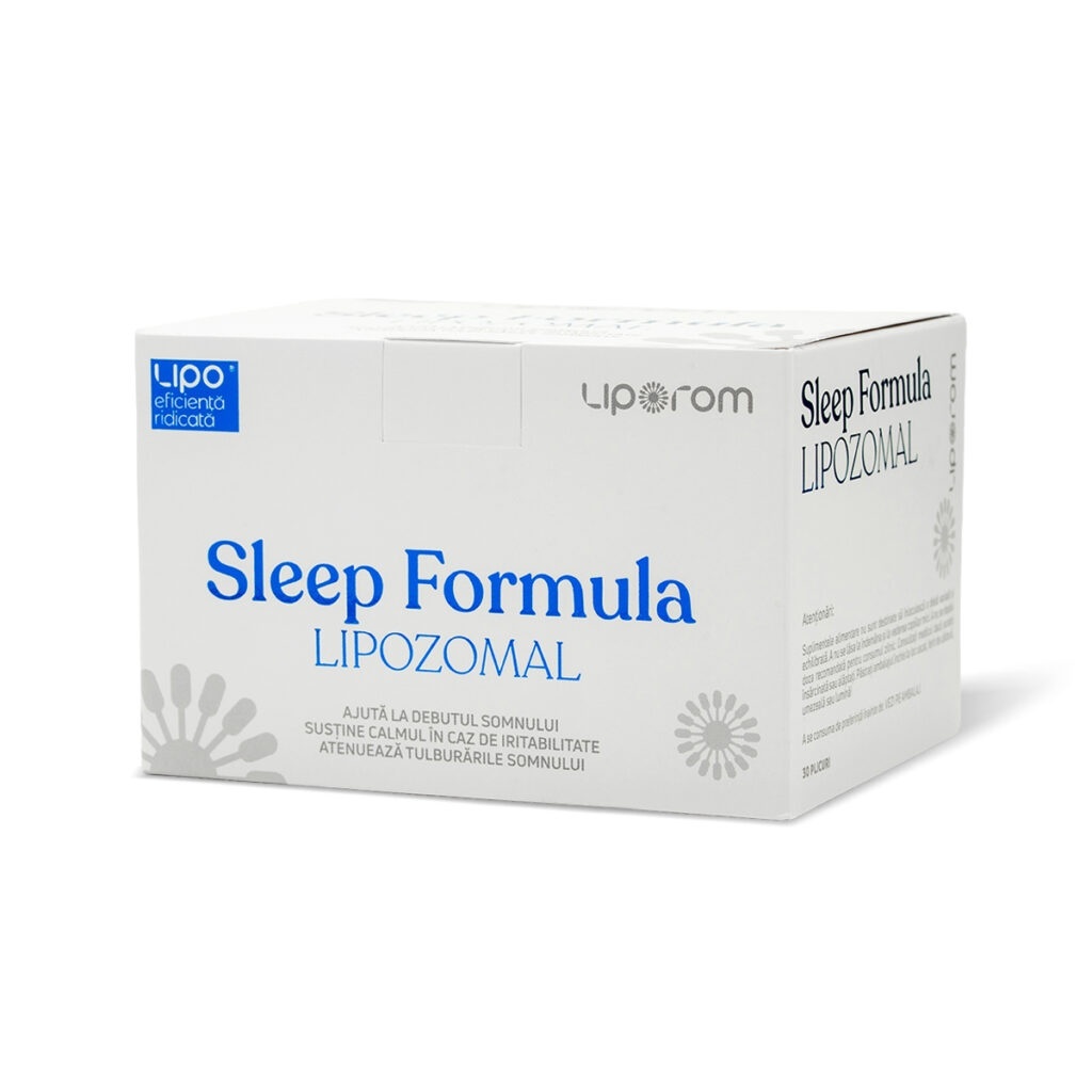 Liporom Sleep Formula lipozomal cu melatonina, valeriana si magneziu, 30 plicuri