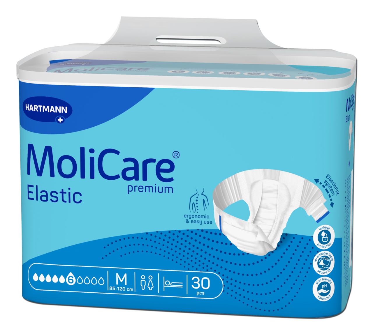 MoliCare Premium Elastic Scutece adulti M, 30 bucati 6 picaturi, Hartmann