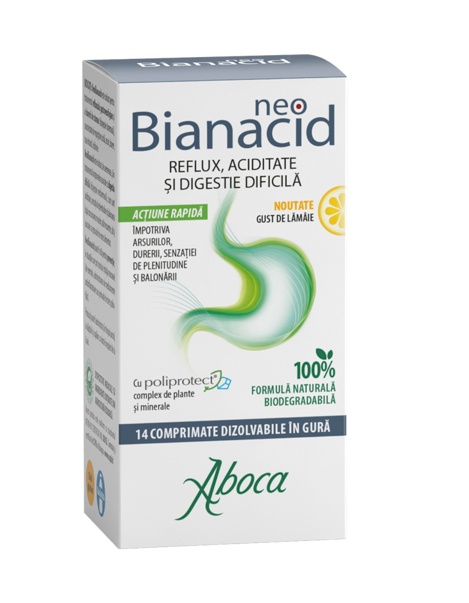 Neobianacid aroma de lamaie, 14 comprimate masticabile, Aboca