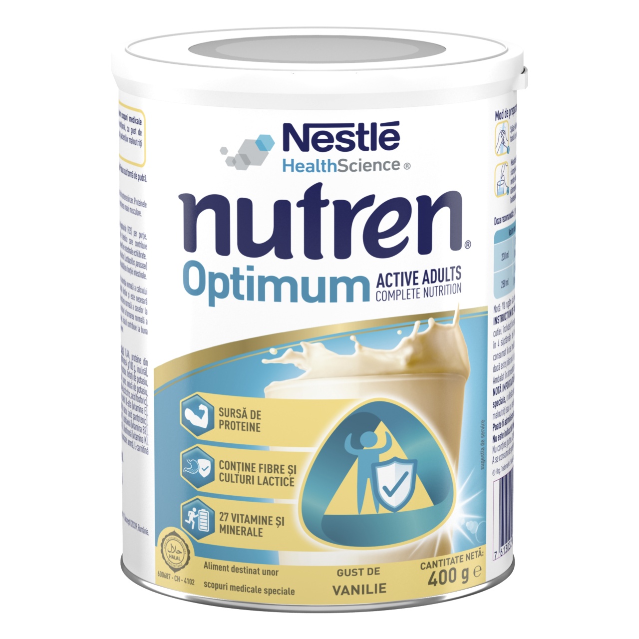 Nutren Optimum 400g  Gust vanilie | Suport nutritional complet, Nestle