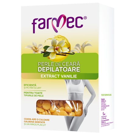 Perle de ceară depilatoare cu extract de vanilie, 250 g, Farmec