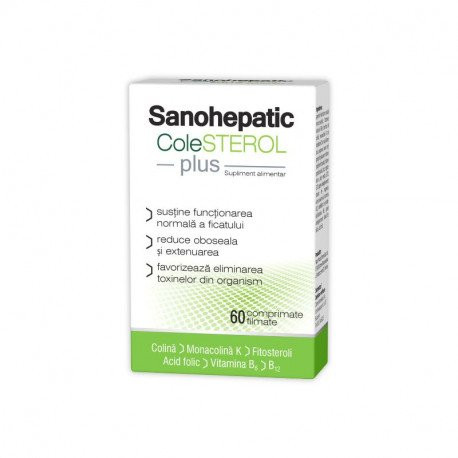 Sanohepatic colesterol plus, 60 comprimate, zdrovit