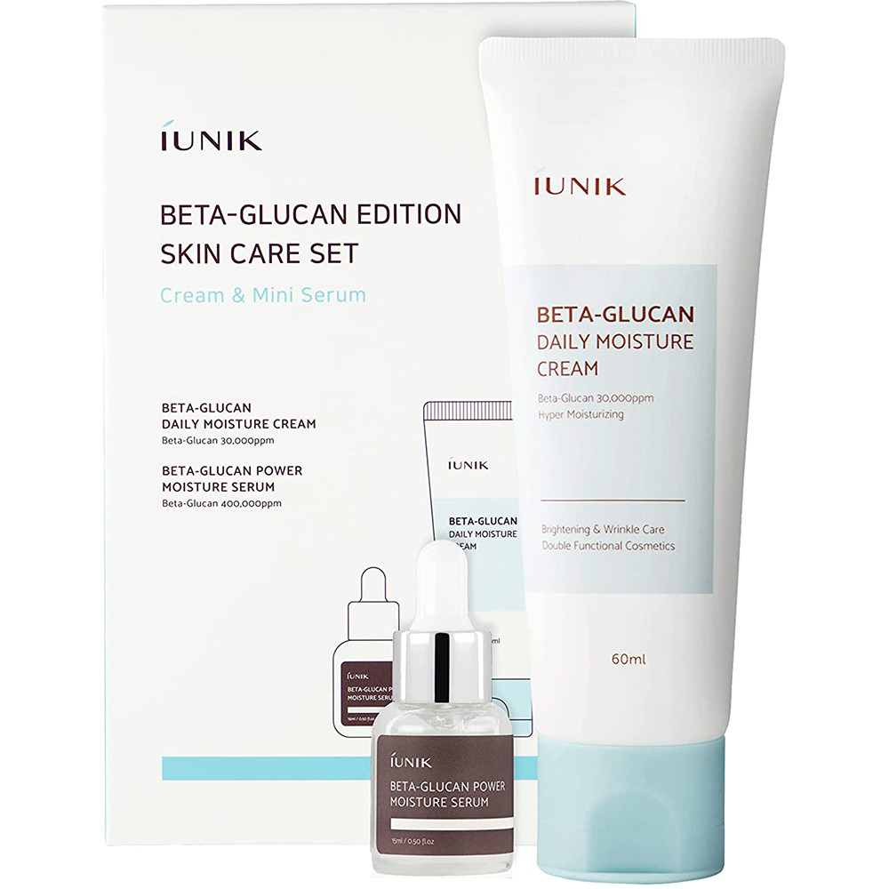 Set beta glucan crema 60ml + ser hidratant, 15ml, iunik