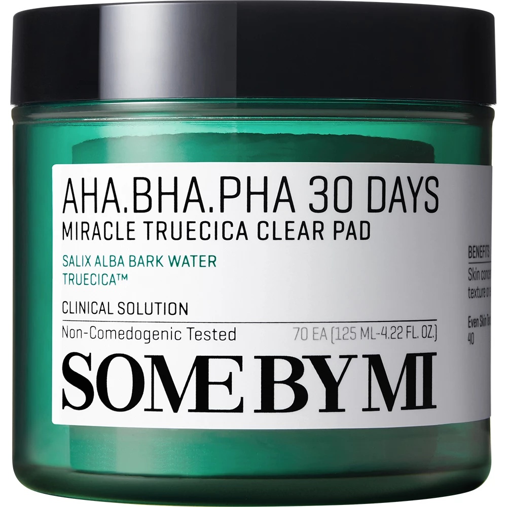 Some By Mi AHA BHA PHA 30 Days Miracle Truecica Clear Pad dischete exfoliante, 70 buc