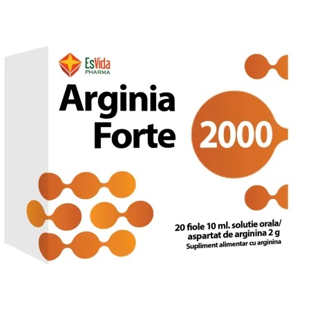 Arginia Forte 2000 - 20 Fiole Esvida Pharma | Energie și Performanță