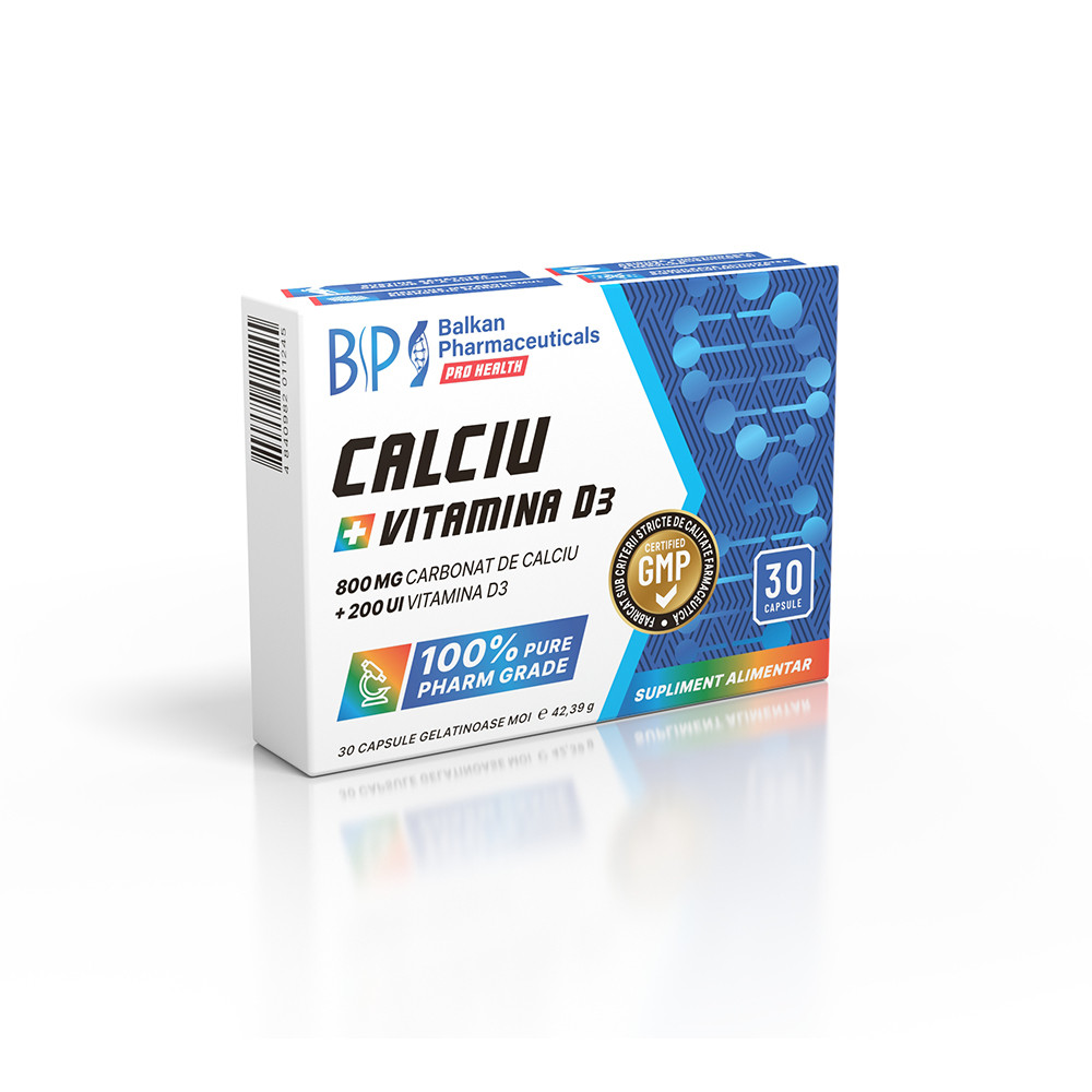 Balkan CA 800mg + Vitamina D3 - Protecție pentru Oase și Imunitate