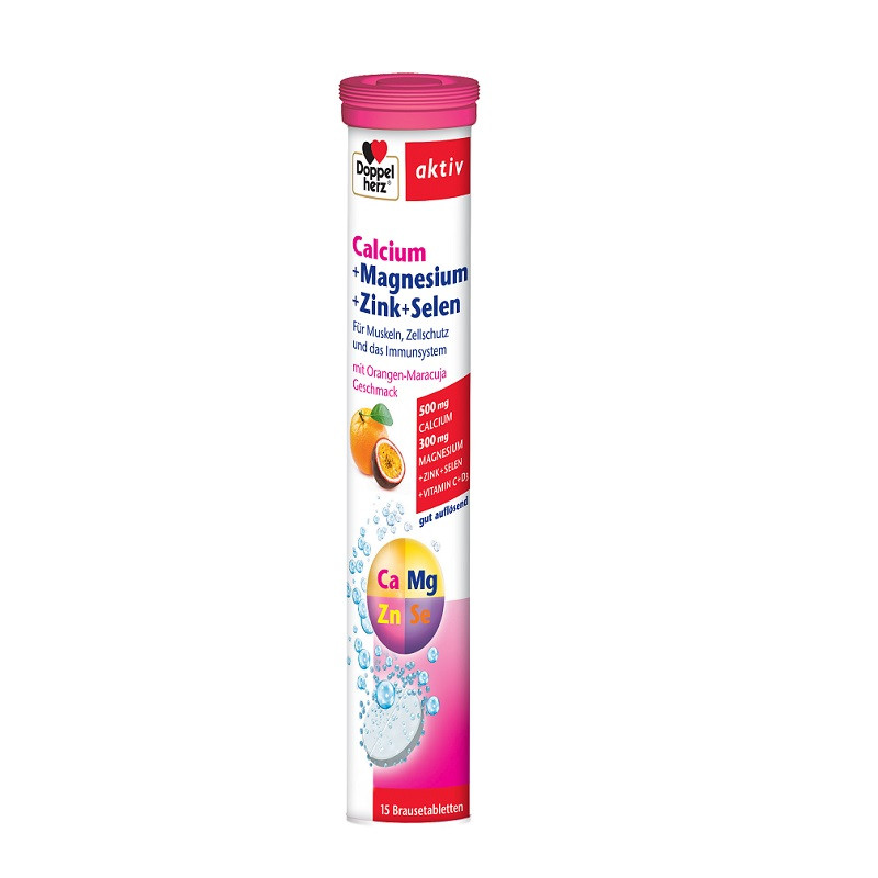 Calciu magneziu zinc seleniu, 15 tablete efervescente, doppelherz