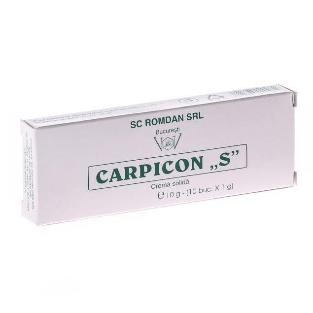 Carpicon S Cremă Solidă, 10 supozitoare